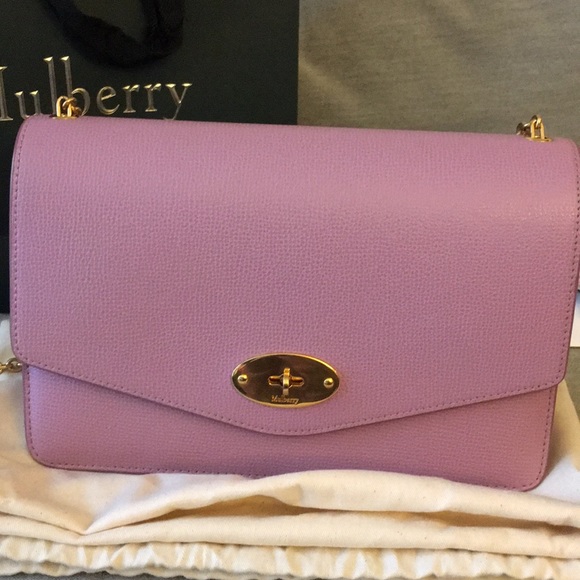 Mulberry Darley in Lilac Cross Grain Leather - Picture 5 of 13